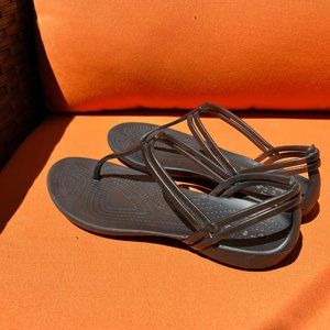 Crocs Isabella T-strap Sandal-  Size 5 - Black